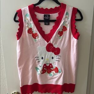 Boxlunch Hello Kitty Red and Cream Knit Top